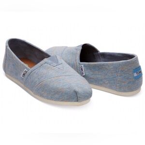 Toms Classic Alpargata Alaskan Blue Heather Jersey slip on sneaker‎ shoe size 9
